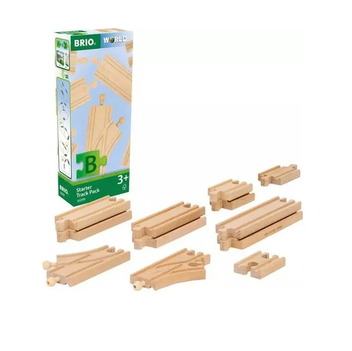 BRIO - Pack B-7312350360998 - Coffret de Démarrage Circuit en Bois - 12 Rails et Aiguillages Courbés - Jouet Enfant à Partir de 3 Ans