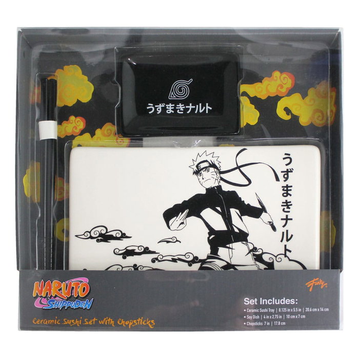 Naruto Shippuden Plaque Sushi et baguettes ensemble en céramique Naruto Naruto Shippuden Plaque Sushi et baguettes ensemble en céramique Naruto