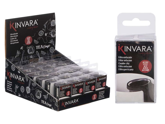 Kinvara Filtre à thé noir 4x9x4 cm en plastique et métal (Set de 24)