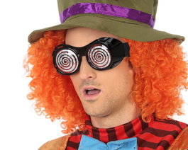 Lunettes de carnaval spirales noir adulte