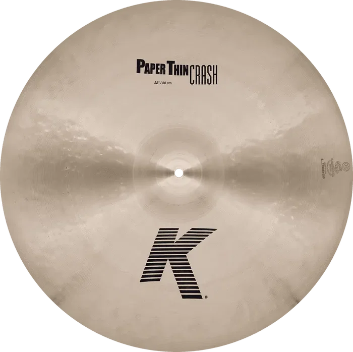 Zildjian Crash 22" K Paper Thin - Cymbale crash fine, son explosif et sombre, chute rapide