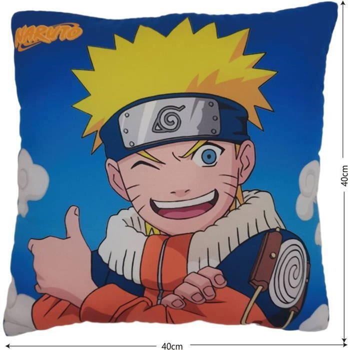 Naruto Coussin Double Face Carré Naruto et Sasuke Microfibre 40 x 40 cm Naruto Coussin Double Face Carré Naruto et Sasuke Microfibre 40 x 40 cm