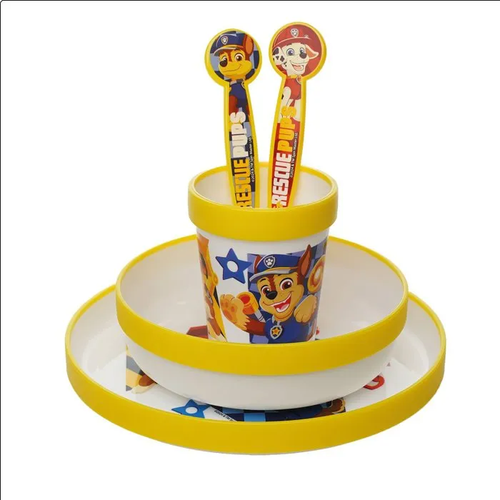 Thermobaby Coffret repas 5 pièces Pat'Patrouille - Assiette, bol, gobelet, cuillère et fourchette micro-ondables - Jaune - Dès 10 mois Thermobaby Coffret repas 5 pièces Pat'Patrouille - Assiette, bol, gobelet, cuillère et fourchette micro-ondables - Jaune - Dès 10 mois
