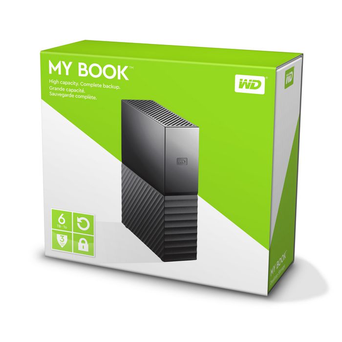 Western Digital Disque dur My Book 6 To - 3.5" USB 3.0 - Chiffrement AES 256 bits - Sauvegarde compatible Windows et Mac - WDBBGB0060HBK-EESN