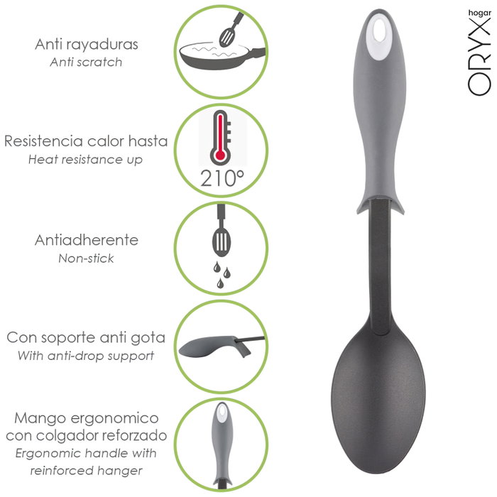 ORYX Cuchara de servir en nylon avec manche antigoutte de 32,5x6 cm ORYX Cuchara de servir en nylon avec manche antigoutte de 32,5x6 cm