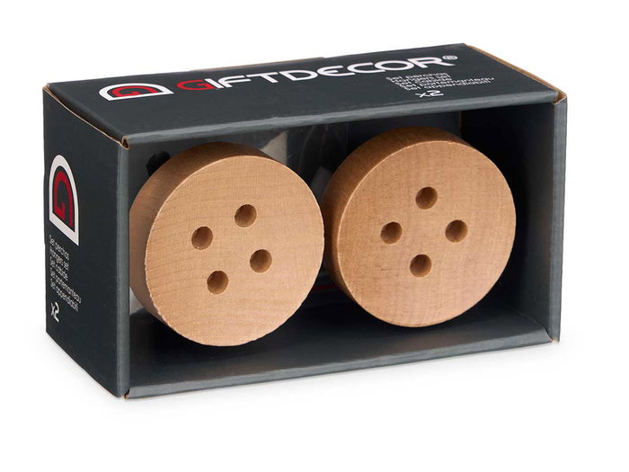 GIFTDECOR Set de 2 perchas en bois couleur naturel (Lot de 6) GIFTDECOR Set de 2 perchas en bois couleur naturel (Lot de 6)