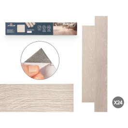 GIFTDECOR Set de 24 lames de vinyle imitation parquet gris clair