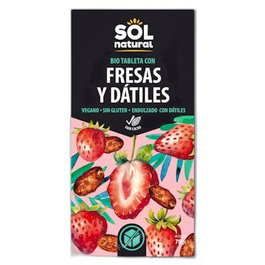 SOLNATURAL Tablette au chocolat avec fraises et dattes