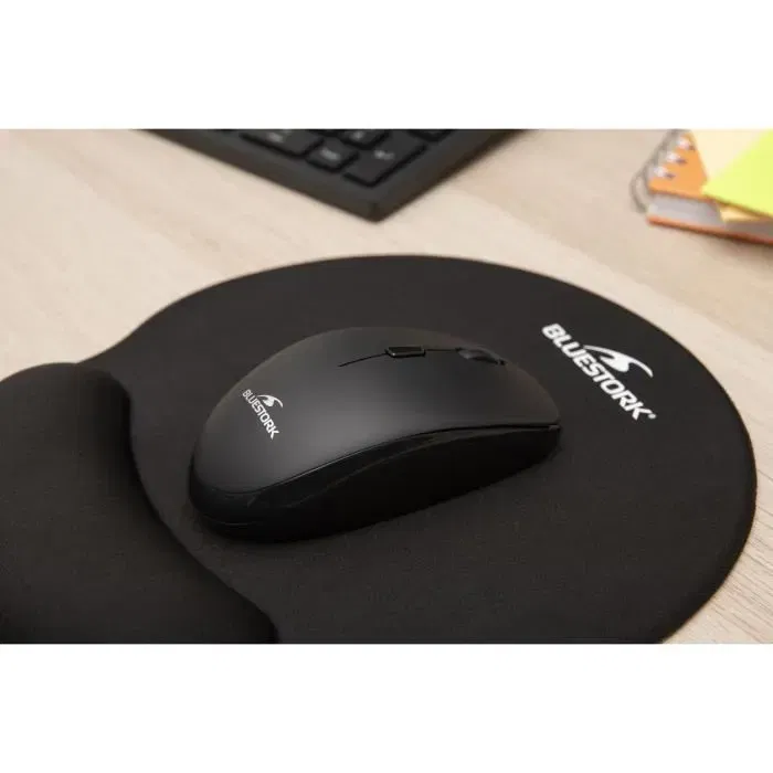 Bluestork BS-PAD-ERGO Tapis de souris ergonomique avec repose-poignet, épaisseur 3 mm, antidérapant, lavable
