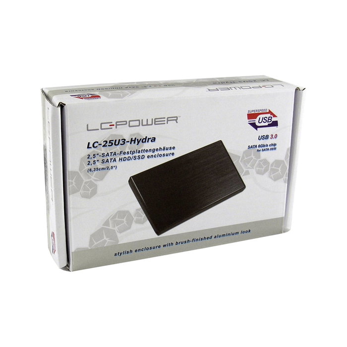 LC-Power LC-25U3-Hydra Boîtier pour disque dur 2,5 pouces SATA, USB-C 3.1 Gen 2, Noir LC-Power LC-25U3-Hydra Boîtier pour disque dur 2,5 pouces SATA, USB-C 3.1 Gen 2, Noir