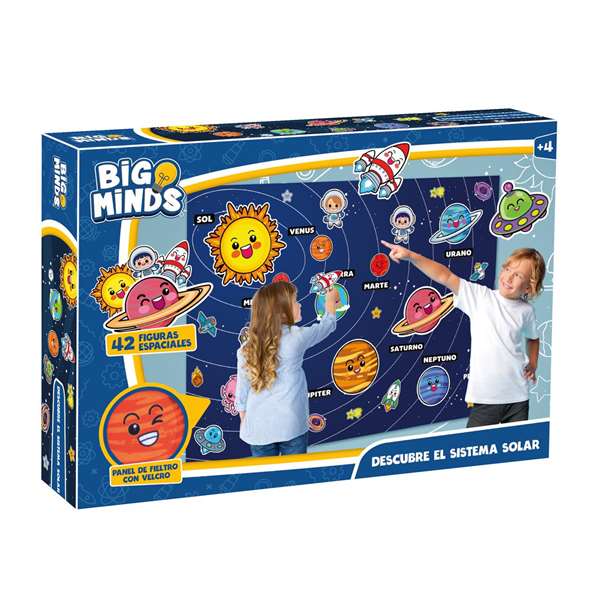 World Brands - Juego descubre el sistema solar - Jeu éducatif pour découvrir le système solaire avec 42 figurines spatiales et panneau avec velcro - À partir de 36 mois