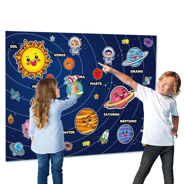 World Brands - Juego descubre el sistema solar - Jeu éducatif pour découvrir le système solaire avec 42 figurines spatiales et panneau avec velcro - À partir de 36 mois World Brands - Juego descubre el sistema solar - Jeu éducatif pour découvrir le système solaire avec 42 figurines spatiales et panneau avec velcro - À partir de 36 mois