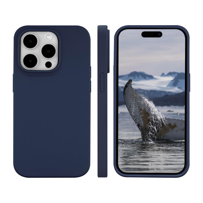 dbramante1928 Coque Monaco en silicone recyclé avec aimant MagSafe pour iPhone 15 Pro Max - Bleu Pacifique