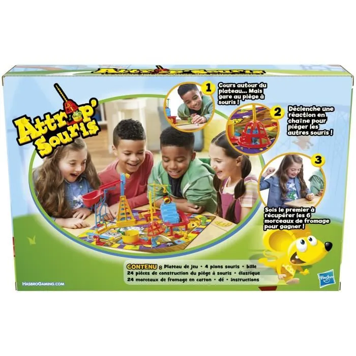 Hasbro Gaming Attrap'souris - Jeu de société de réaction pour enfants et familles dès 6 ans - Jeu de plateau classique avec plateau et pièges