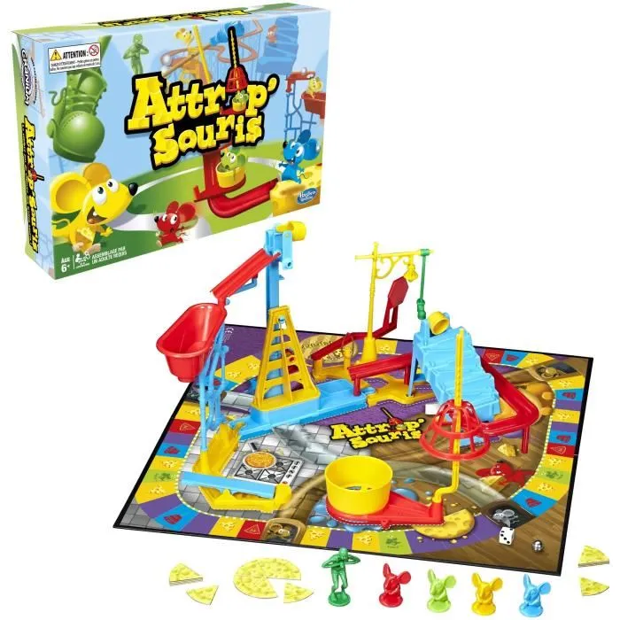 Hasbro Gaming Attrap'souris - Jeu de société de réaction pour enfants et familles dès 6 ans - Jeu de plateau classique avec plateau et pièges