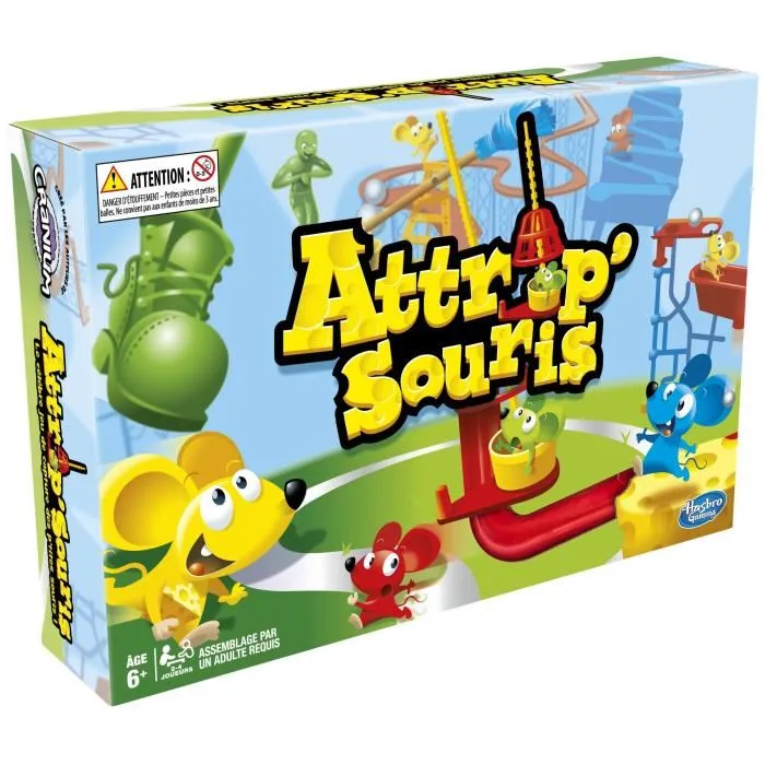 Hasbro Gaming Attrap'souris - Jeu de société de réaction pour enfants et familles dès 6 ans - Jeu de plateau classique avec plateau et pièges