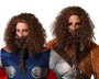 BigBuy Carnival Perruque avec barbe Viking Marron
