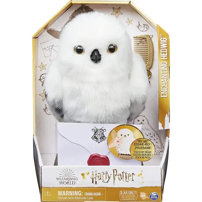 Spin Master Harry Potter - Hedwige Enchantée - Peluche Interactive Chouette - 30 cm - Avec 15 Effets Sonores et Mouvements - Wizarding World - À Partir de 5 Ans