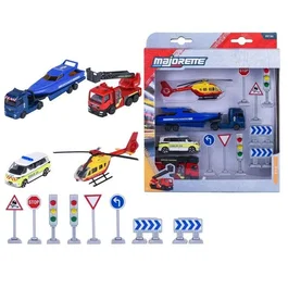 Smoby Playset Véhicules de Secours - Pompiers, Police, Ambulance - Sons et Lumières