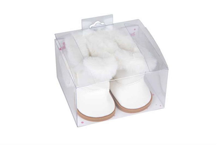 Muñecas Arias Set de bottes blanches avec fourrure pour poupées de 45 cm Muñecas Arias Set de bottes blanches avec fourrure pour poupées de 45 cm