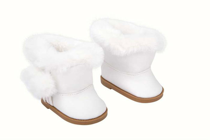 Muñecas Arias Set de bottes blanches avec fourrure pour poupées de 45 cm Muñecas Arias Set de bottes blanches avec fourrure pour poupées de 45 cm