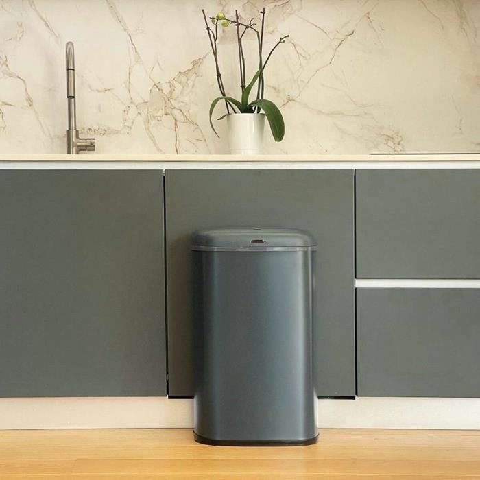 Kitchen Move Poubelle LOGAN 58 L Inox Gris Mat Kitchen Move Poubelle LOGAN 58 L Inox Gris Mat