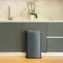Kitchen Move Poubelle LOGAN 58 L Inox Gris Mat