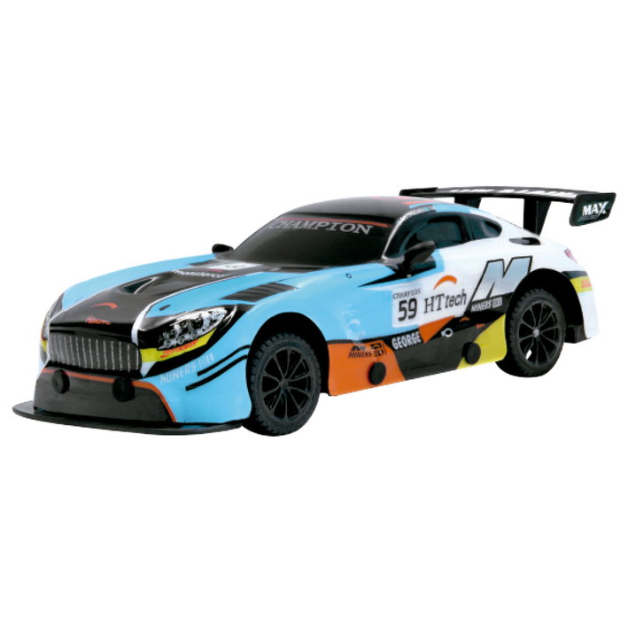 TACHAN Voiture Radiocommandée GT-Speed Racing Bleu Échelle 1:24 R/C Fréquence 27 MHz