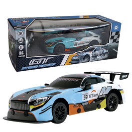 TACHAN Voiture Radiocommandée GT-Speed Racing Bleu Échelle 1:24 R/C Fréquence 27 MHz