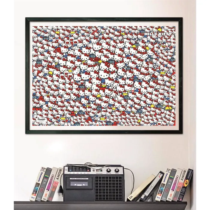 Clementoni Puzzle Hello Kitty et ses Amis 1000 Pièces - 70x50 cm - À partir de 14 ans - Niveau Difficile - Inclus Poster