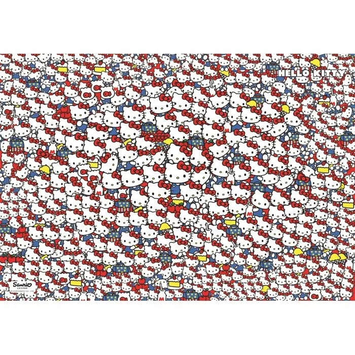 Clementoni Puzzle Hello Kitty et ses Amis 1000 Pièces - 70x50 cm - À partir de 14 ans - Niveau Difficile - Inclus Poster