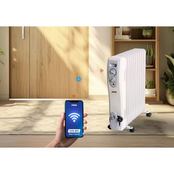 N'oveen Radiateur à Huile OH1199 Blanc 2500 W