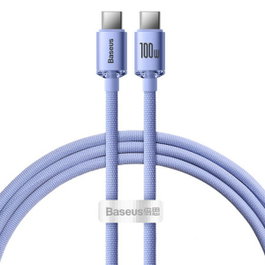BASEUS Câble USB 2.0 USB C vers USB C, 1,2m, violet textile