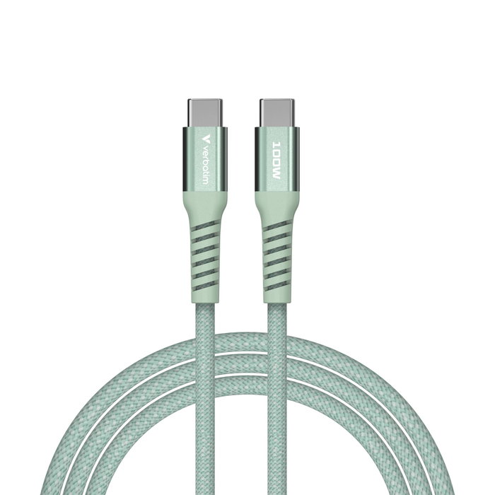 Verbatim Câble Magnétique Sync & Charge USB-C vers USB-C 100W 120cm Vert Verbatim Câble Magnétique Sync & Charge USB-C vers USB-C 100W 120cm Vert