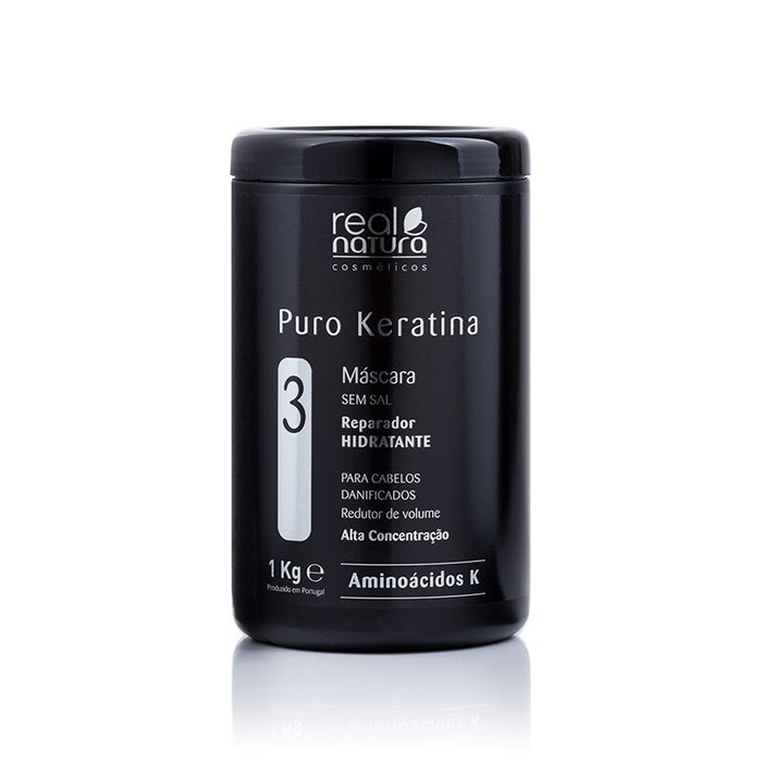 Real Natura Masque réparateur à la kératine pure sans sel - Étape 2 - Pour cheveux secs et abîmés - Hydratation intense - 1 kg Real Natura Masque réparateur à la kératine pure sans sel - Étape 2 - Pour cheveux secs et abîmés - Hydratation intense - 1 kg