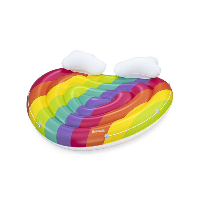 Bestway 43722 Isla Flotante Hinchable Arcoiris 175x163 cm pour Piscine et Plage