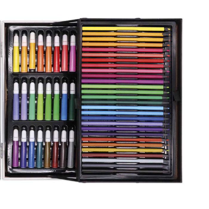 Tachan T01070 - Mallette Artistique en Aluminium 145 Pièces - Kit Complet avec Rotuladores, Pastels, Peintures, Aquarelles, Crayons, Pinceaux - 34.5x24.3x8.7 cm