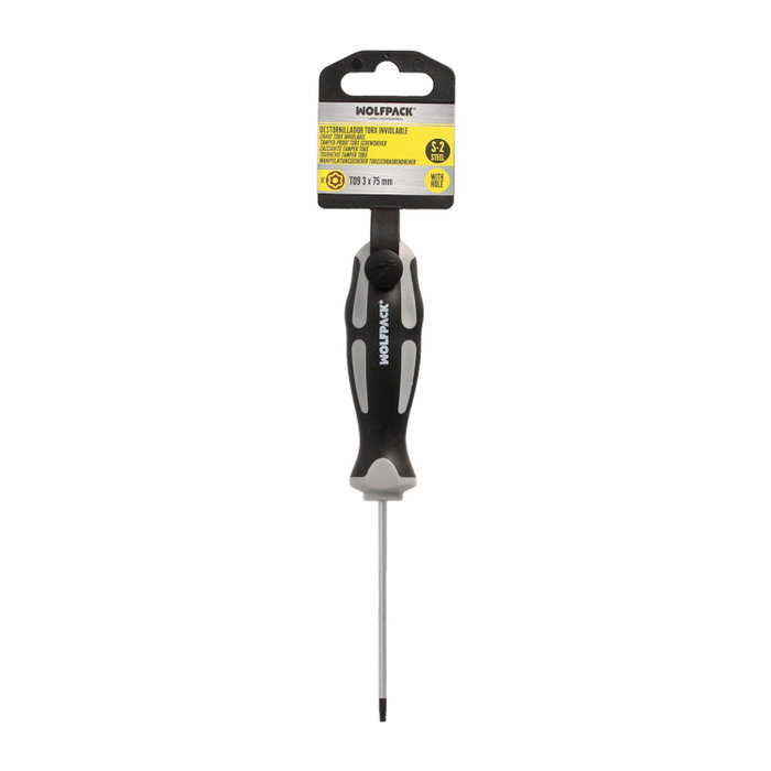 WOLFPACK LINEA PROFESIONAL Tournevis Torx Inviolable T09 x Ø 3,0 x 75 mm WOLFPACK LINEA PROFESIONAL Tournevis Torx Inviolable T09 x Ø 3,0 x 75 mm