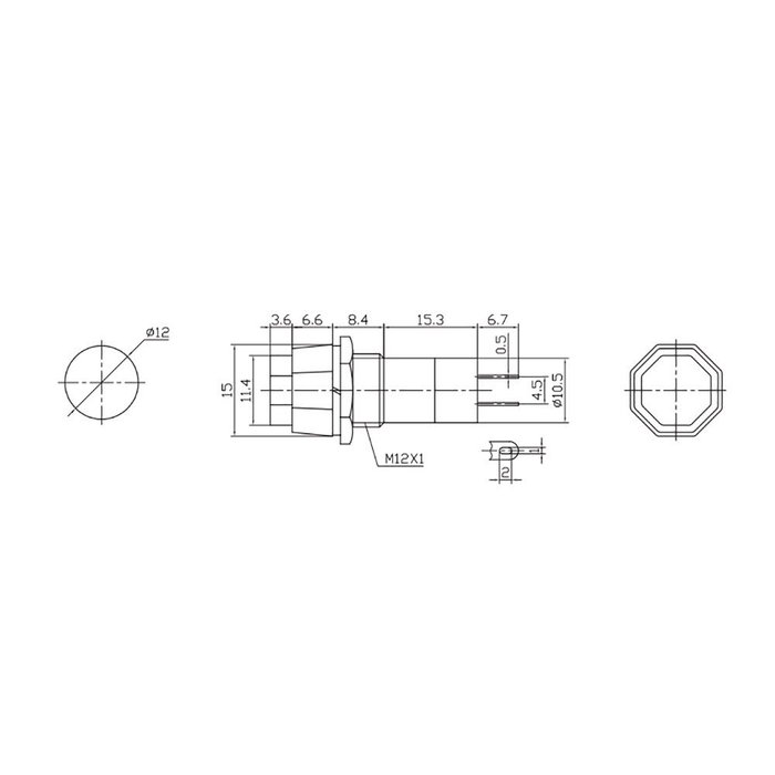Edm Interrupteur unipolaire base hexagonale 1A 250V Edm Interrupteur unipolaire base hexagonale 1A 250V