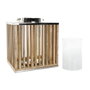 DKD Home Decor Bougeoir Marron Argenté Naturel en Verre et Bois de manguier