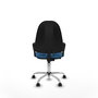 PIQUERAS Y CRESPO Chaise de bureau Algarra, Similicuir bleu clair, Chromé