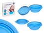Mascow Gamelle pour Animaux Pliable avec Couvercle, Silicone Bleu, 21 x 19 x 2,2 cm (Set de 12)