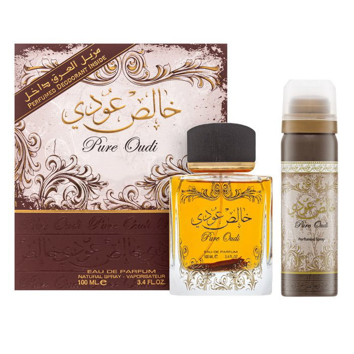Lattafa Coffret Pure Oudi Eau De Parfum 100 ml + Déodorant Spray 50 ml Unisex Lattafa Coffret Pure Oudi Eau De Parfum 100 ml + Déodorant Spray 50 ml Unisex