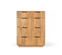 GINER Y COLOMER - Commode Haute en Bois de Manguier Naturel 110 cm, 5 Tiroirs, Design Élégant et Fonctionnel