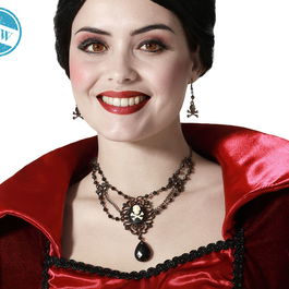 Set de Colliers et Boucles d'Oreilles Noirs pour Costume de Sorcière - Accessoires Halloween, Fêtes à Thème Fantaisie