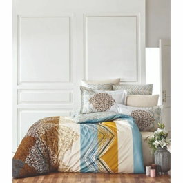 BigBuy Home Parure de lit 3 pièces Blanc en coton renforcé