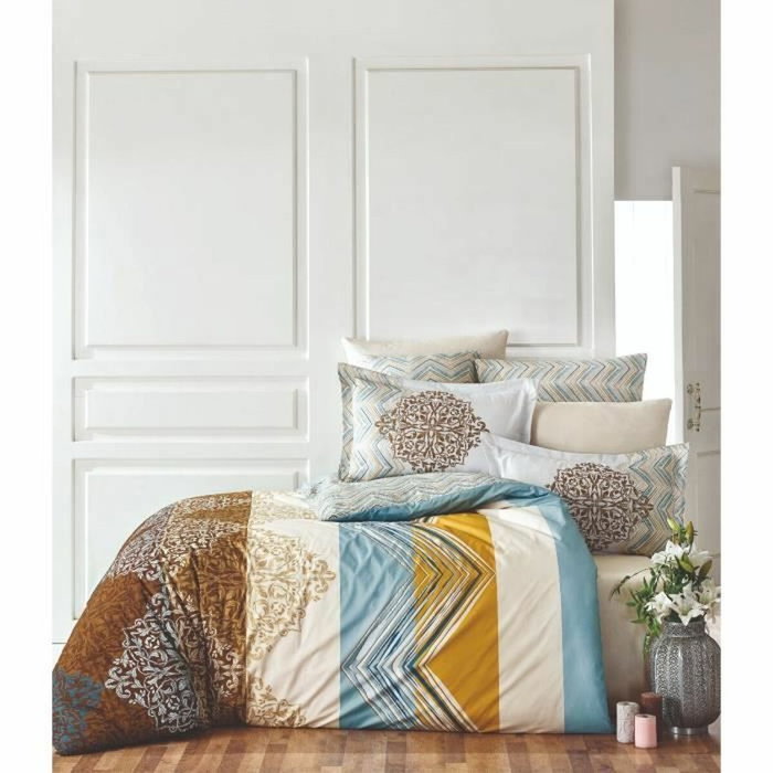 BigBuy Home Parure de lit 3 pièces Blanc en coton renforcé BigBuy Home Parure de lit 3 pièces Blanc en coton renforcé