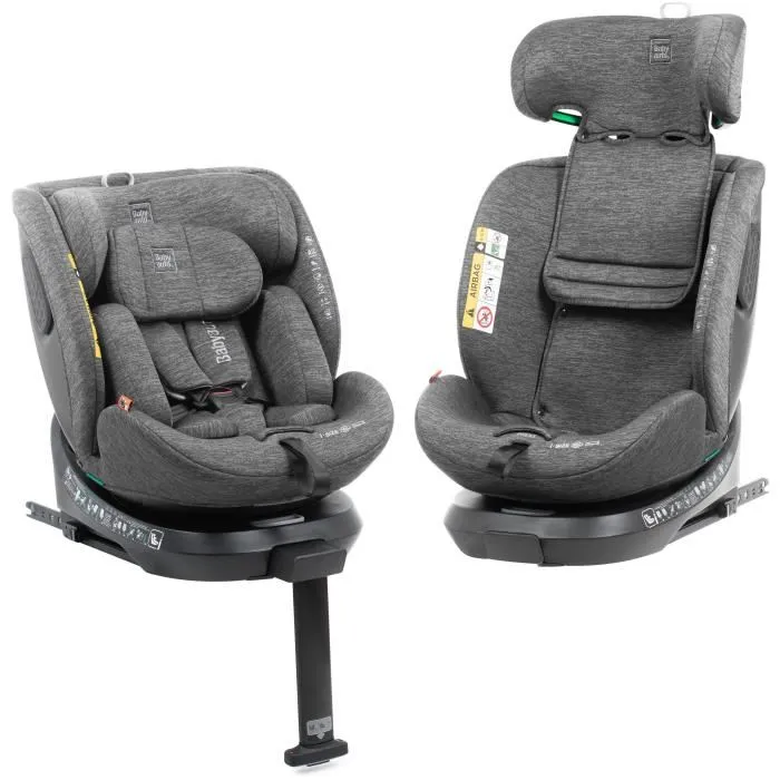 Babyauto Core Siège Auto Groupe 0/1/2/3 (40-150 cm) i-Size Isofix Pivotant 360° Inclinable avec Réducteur, Gris Babyauto Core Siège Auto Groupe 0/1/2/3 (40-150 cm) i-Size Isofix Pivotant 360° Inclinable avec Réducteur, Gris