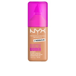 NYX Professional Make Up - Make 'Em Wonder Soft Matte Foundation - Fond de teint mat longue tenue - Teint Olive Moyen N°17 - 30 ml