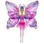 Barbie HXJ10 Poupée Danseuse Papillon Transformable 2 en 1 avec Ailes à Bouton et Tenue de Ballet